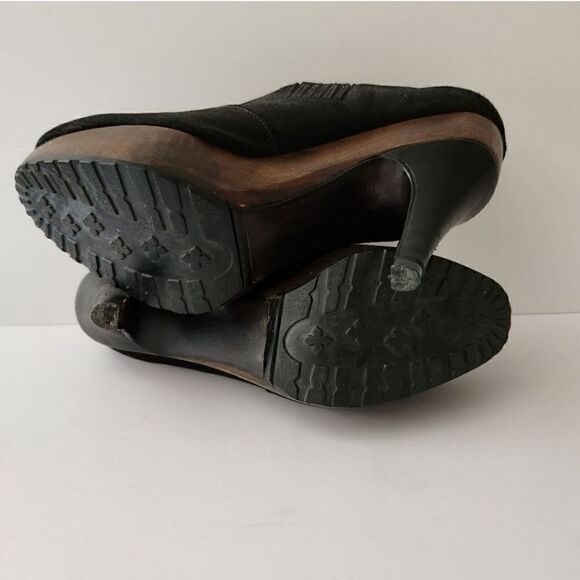 Rachel Comey Black Suede Platform Heeled Booties Size 9 - Picture 2 of 6
